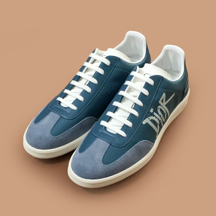  DIOS0437 - ディオールメンズレザースニーカーブルー