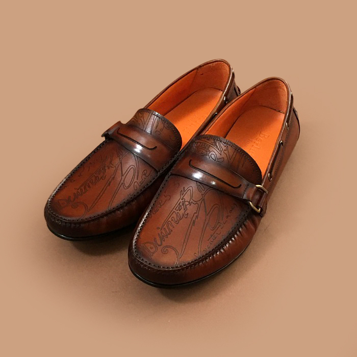  ベルルッティメンズ レザーローファー BERTS0089.Size,ブラウン