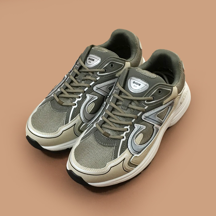  ディオール ユニセックス カジュアルレザースニーカー Size グレーDio01575x