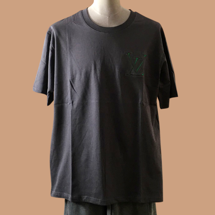  ルイヴィトン メンズ ブラック クルーネック 半袖Tシャツ -  - lou04121x