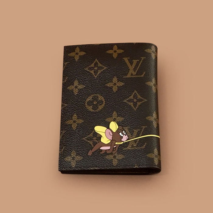  ルイヴィトンユニセックス パスポート財布 LOUW0314(14cm),ブラウン