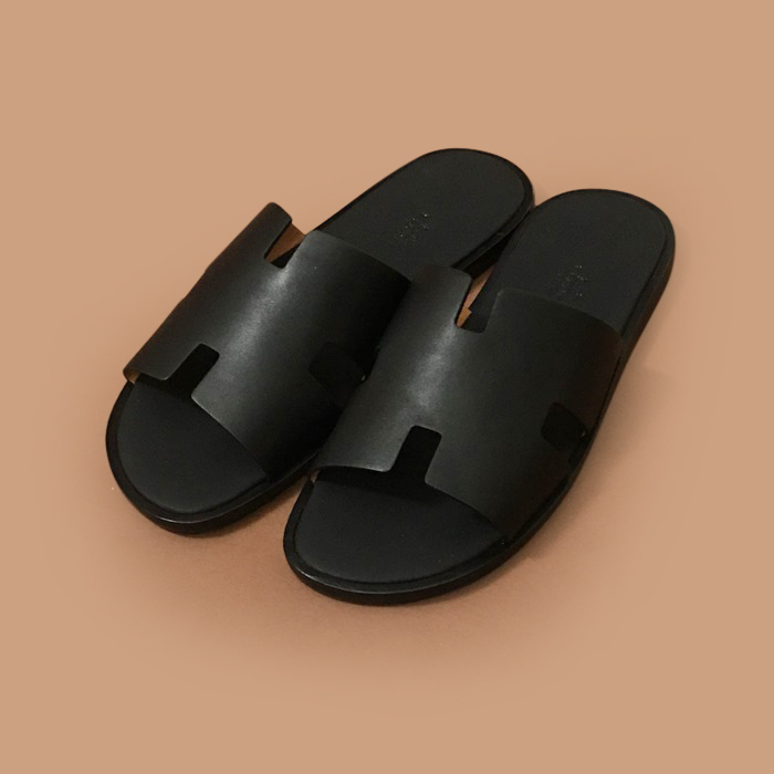  エルメス メンズ クラシック オアシスレザーサンダル Her0255x.ブラック