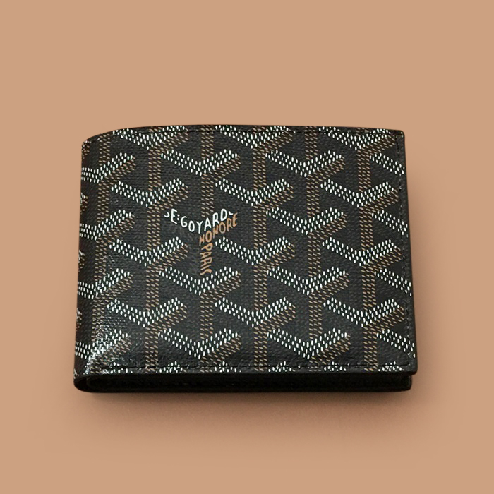  ゴヤールユニセックス PVC 二つ折り財布 GYW0022,ブラック