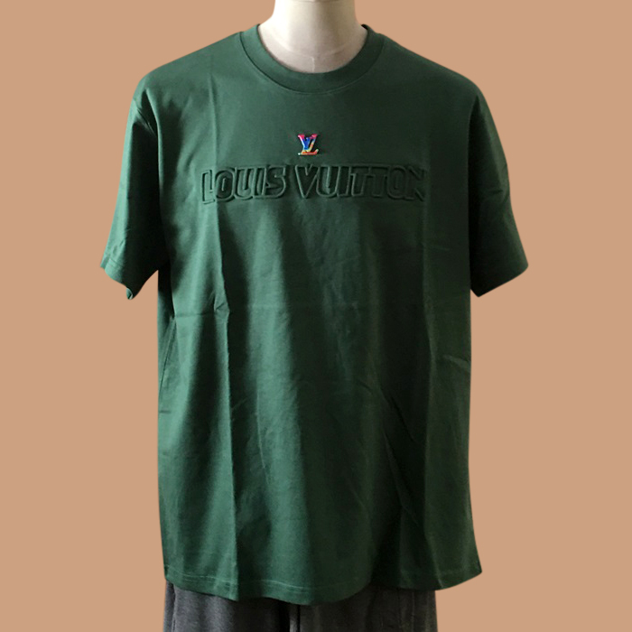  ルイヴィトン メンズ グリーン クルーネック 半袖Tシャツ - Green  - lou04331x
