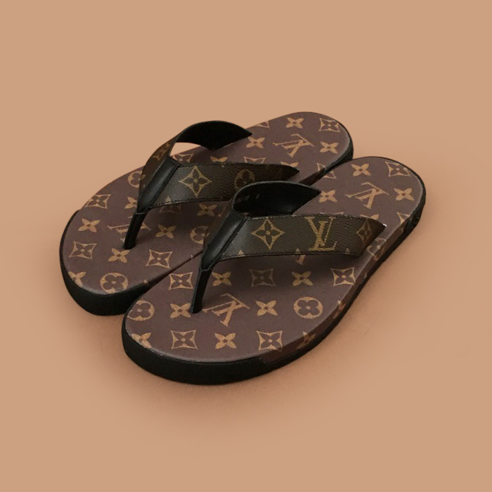  LOUS2149 - ルイヴィトンメンズレザースリッパブラウン