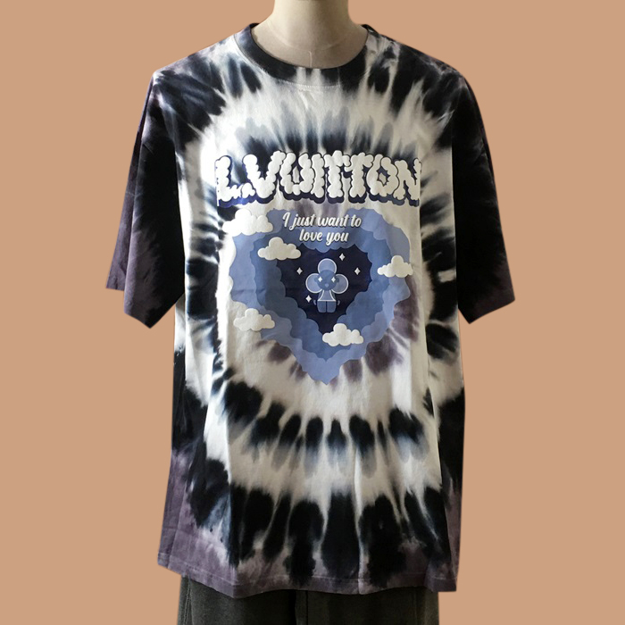  ルイヴィトン メンズ ブラック クルーネック 半袖Tシャツ -  - lou04327x