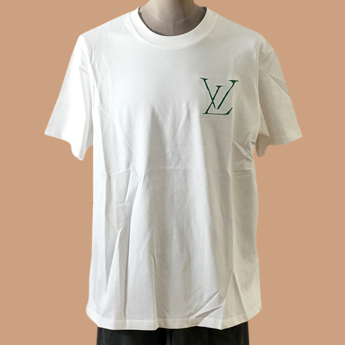  ルイヴィトン メンズ ホワイト クルーネック 半袖Tシャツ - White  - lou04121x