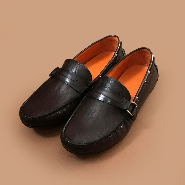  ベルルッティメンズ レザーローファー BERTS0087.グレー