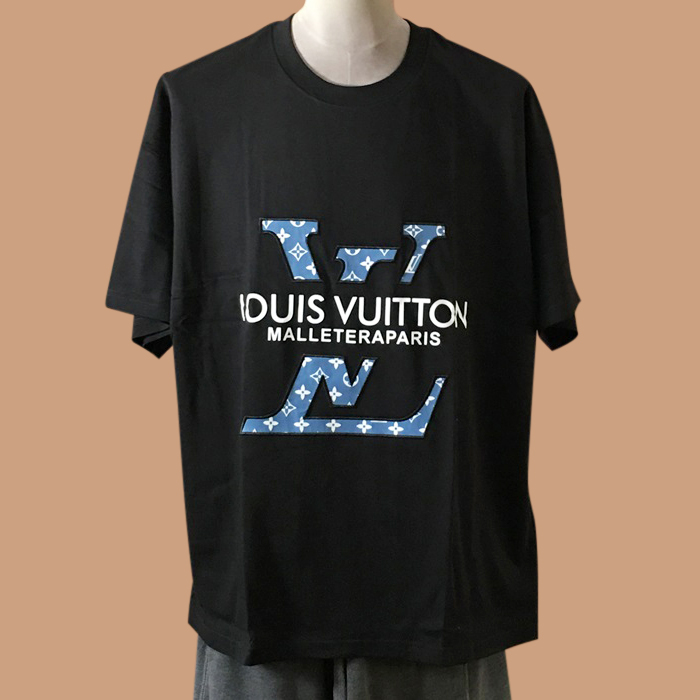  ルイヴィトン メンズ クルーネック ブラック 半袖Tシャツ -  - lou03963x