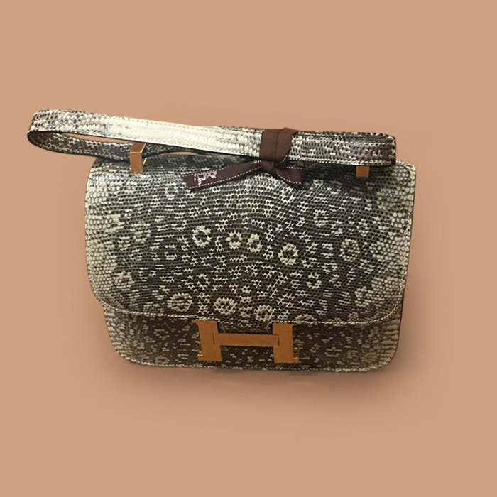  エルメス コンスタンスレザーレディース ショルダーバッグ HERB0013, 24cm,シルバー