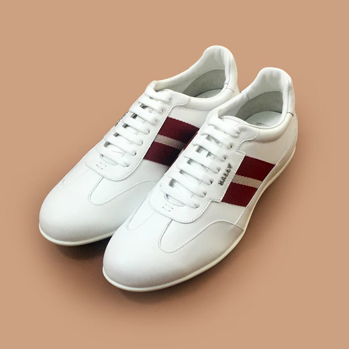  バリーメンズレザースニーカーBALS0137,ホワイト