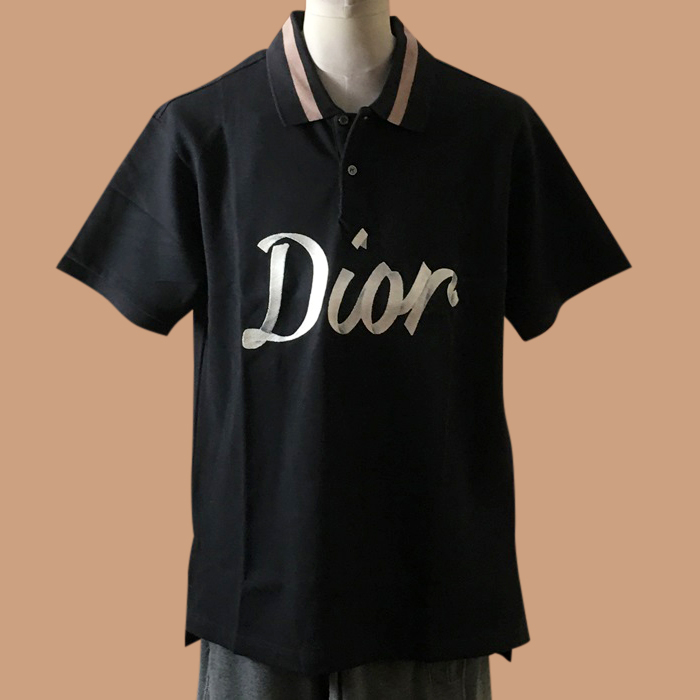  ディオール メンズ ブラック ポロ 半袖Tシャツ -  - dio01793x