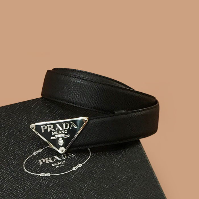  プラダレディースレザーベルト,PRABT0044,ブラック
