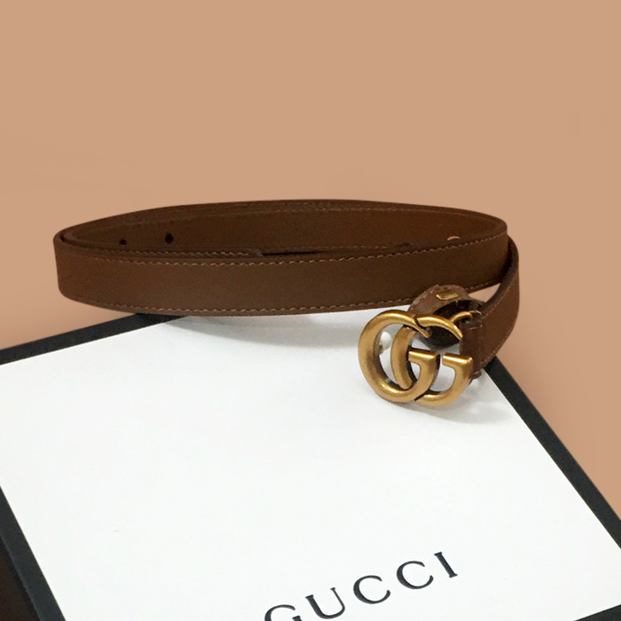  GUBT0196 - グッチレディースレザーベルト,2.0cm,ブラウン
