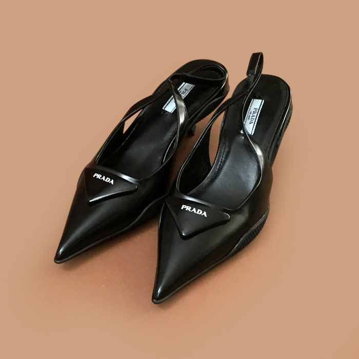  プラダレディースレザーサンダルPRAS0706,ブラック