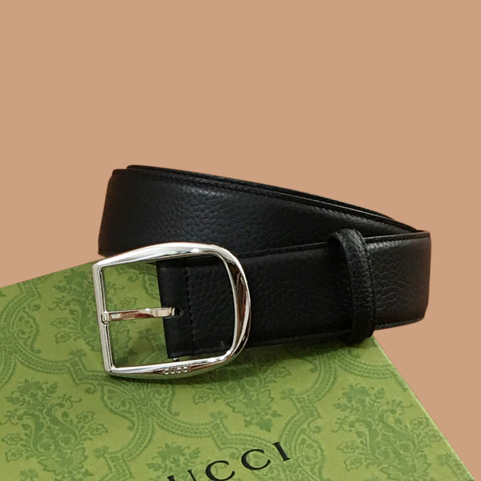  GUBT0222 - グッチメンズレザーベルト,3.8cm, ブラック