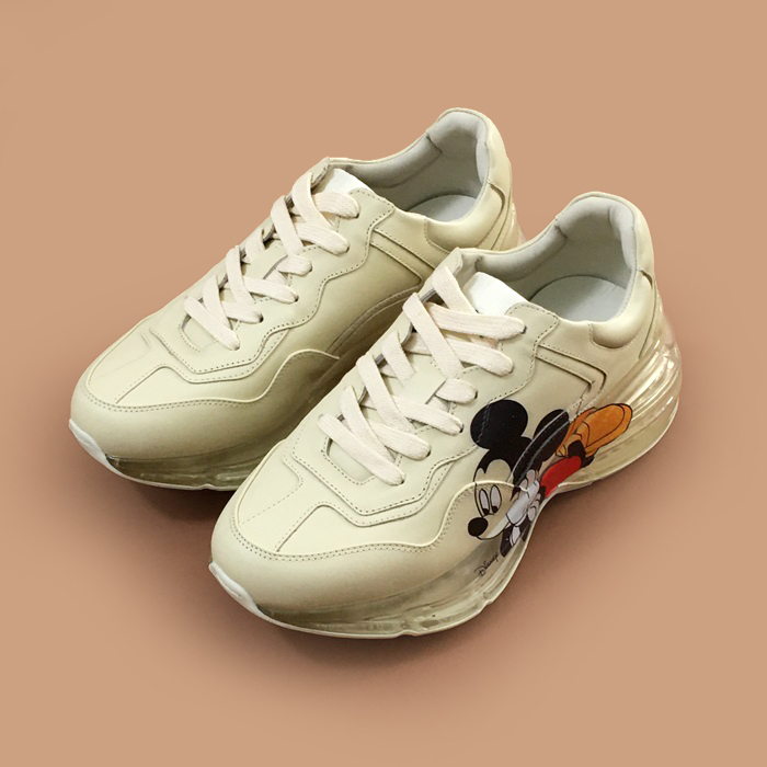  グッチユニセックスレザーランニングシューズ GUCS1188,アイボリー