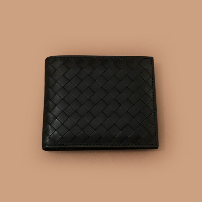  ボッテガヴェネタ ユニセックス 二つ折り財布 110915-BVW0114.ブラック