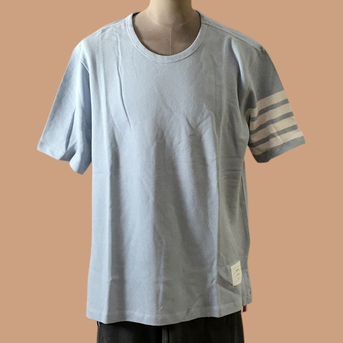 トムブラウン ユニセックス クルーネック ブルー 半袖Tシャツ -