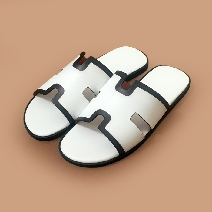 エルメス メンズ クラシック  スリッパ  ホワイト