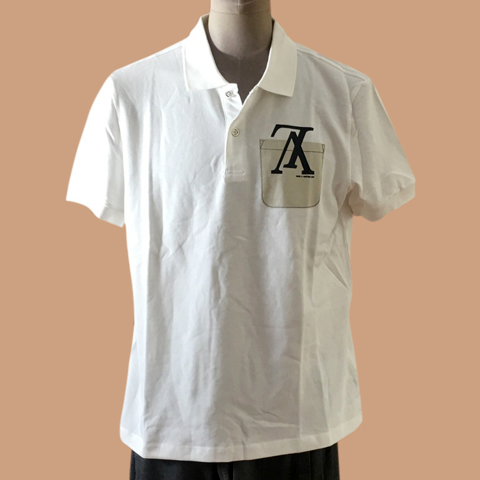 ルイヴィトン メンズ LOGO ホワイト ポロシャツ -White  -