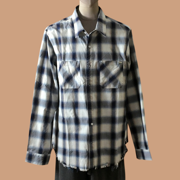 アミリ メンズ LOGO グレーホワイト シャツ