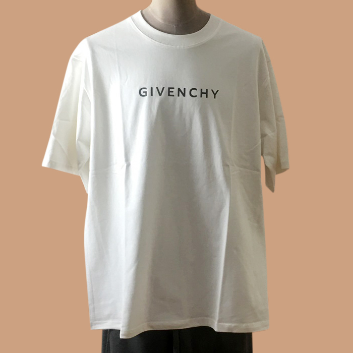 ジバンシィ ユニセックス クルーネック ホワイト 半袖Tシャツ -White 