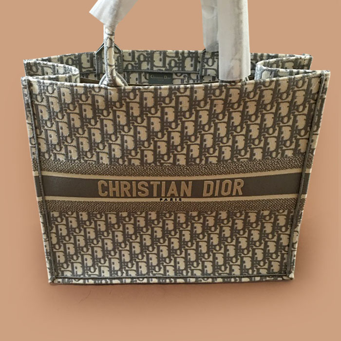 ディオール  キャンバス トート ショッパーバッグ ,34CM,グレー