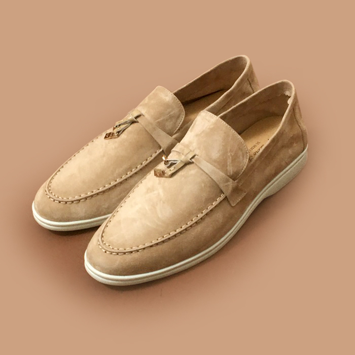 ルルレモンメンズ レザーローファーLOROS0054.ベージュ