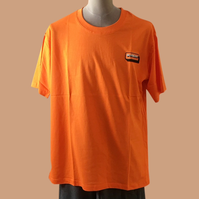 バーバリー ユニセックス クルーネック 오랜지 半袖Tシャツ -White 