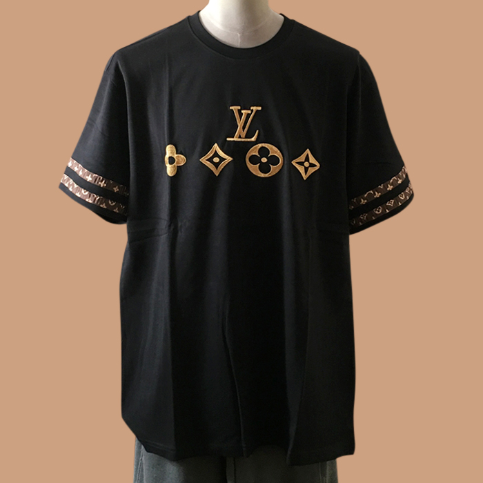 ルイヴィトン ユニセックス クルーネック ブラック 半袖Tシャツ - 