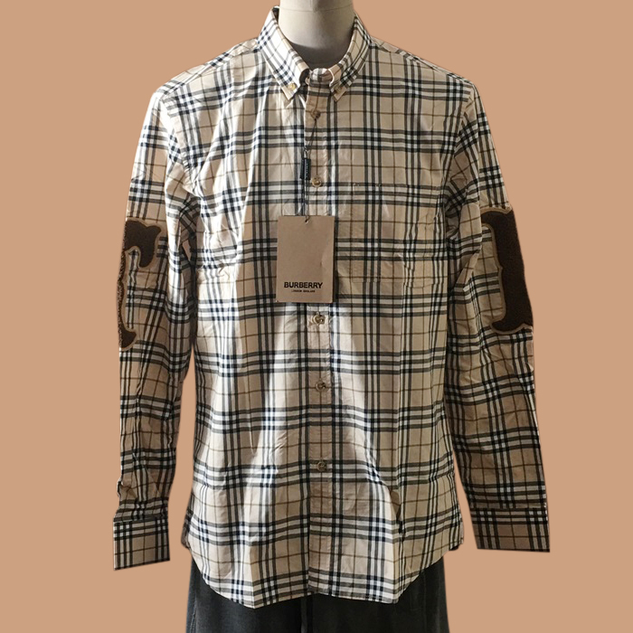 バーバリーメンズ LOGO  シャツ (s - 2xl).ブラウン