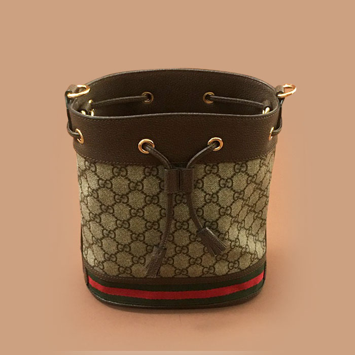 グッチ GG シュプリーム LOGO トートショルダーバッグ 26cm,ブラウン