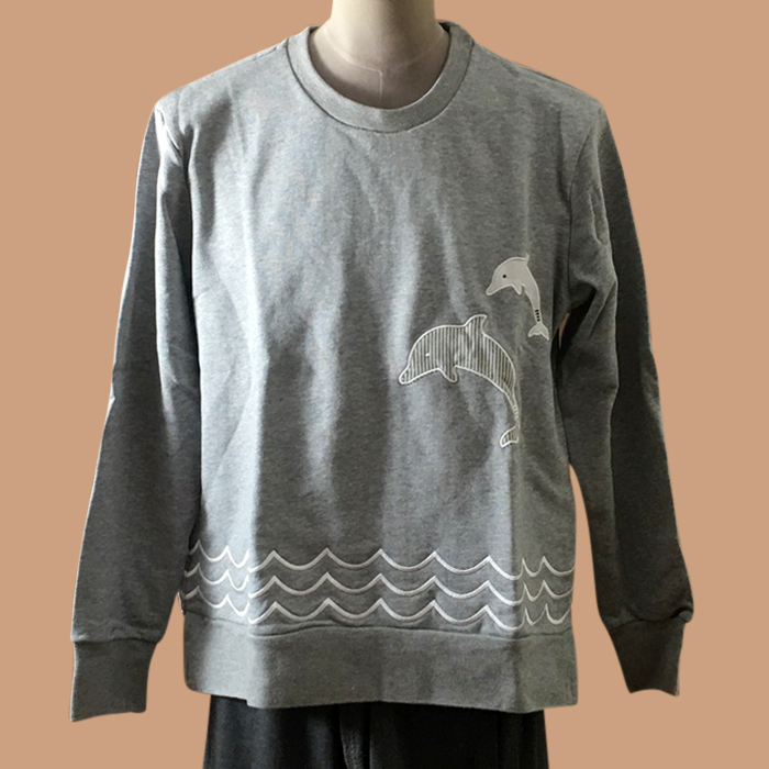 トムブラウンメンズ LOGO  コットン スウェットグレー