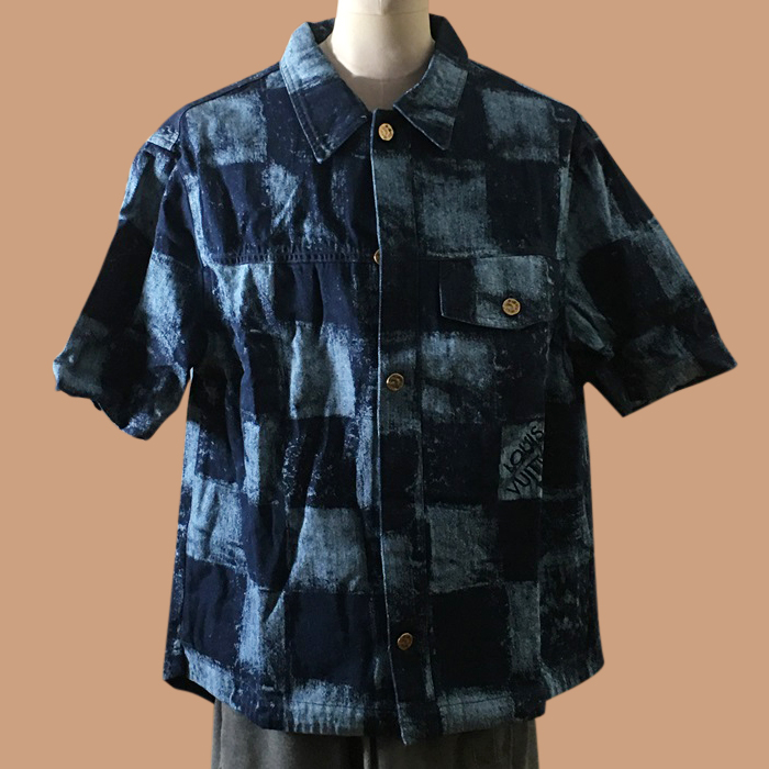 ルイヴィトンメンズ LOGO  シャツ ブルー