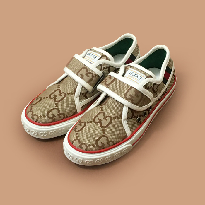 グッチ メンズ キャンバス スニーカーブラウン