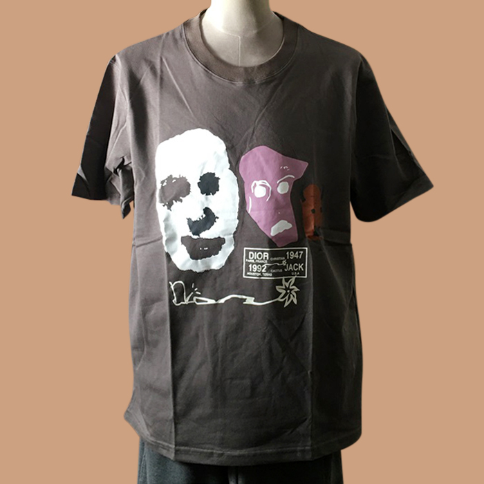 ディオール ユニセックス クルーネック ダークブラウン 半袖Tシャツ - 