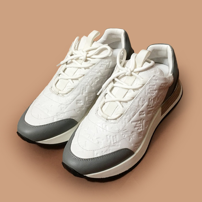 エルメス メンズ クラシック ホワイト スニーカー - White 