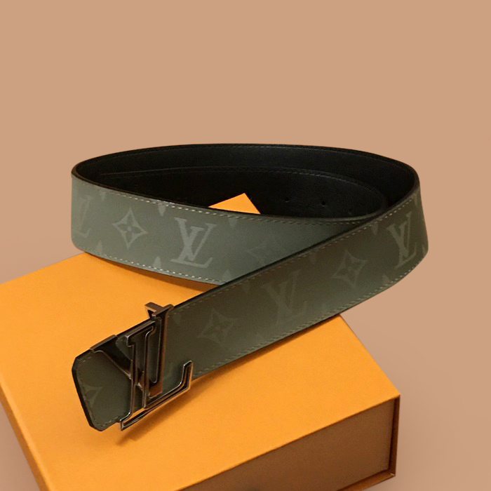 ルイヴィトン メンズ レザー コンスタンス ベルト (グレー)