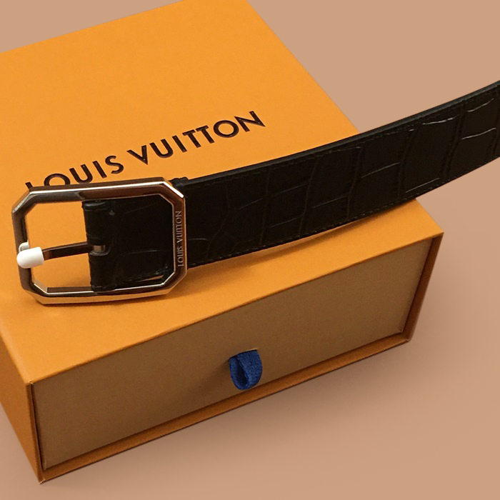 ルイヴィトン メンズ レザー コンスタンス ベルト (ブラック)