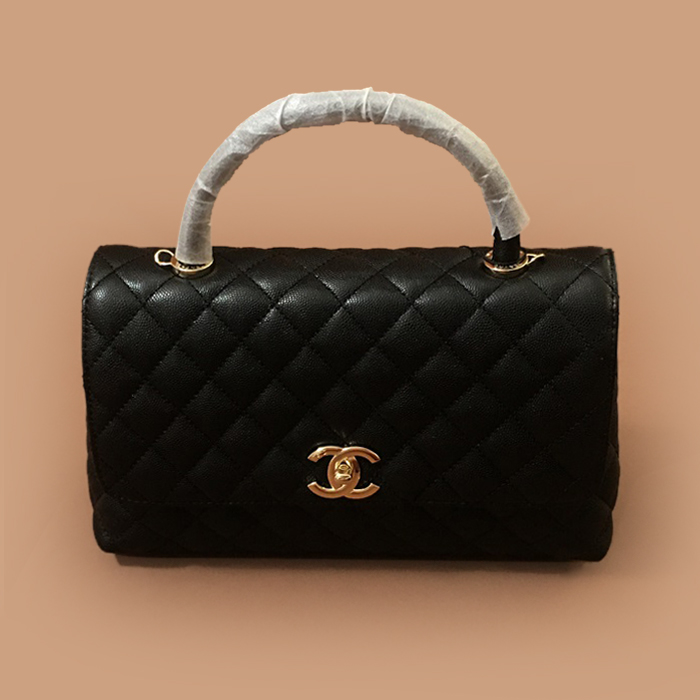 シャネル チェーン ハンドル ショルダーバッグ,29CM,ブラック