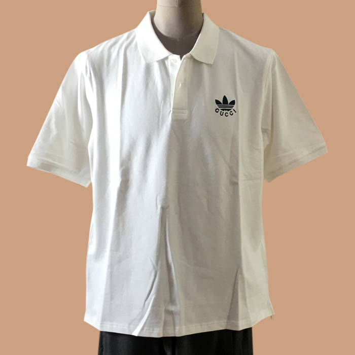 グッチ&アディダス ユニセックス  ホワイト ポロシャツ - 