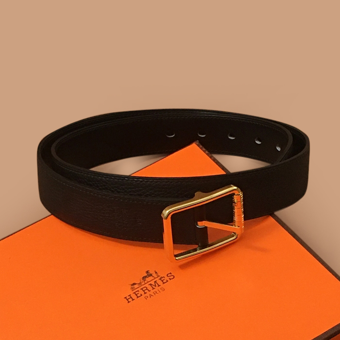 エルメス メンズ レザー コンスタンス ベルト (ブラック)