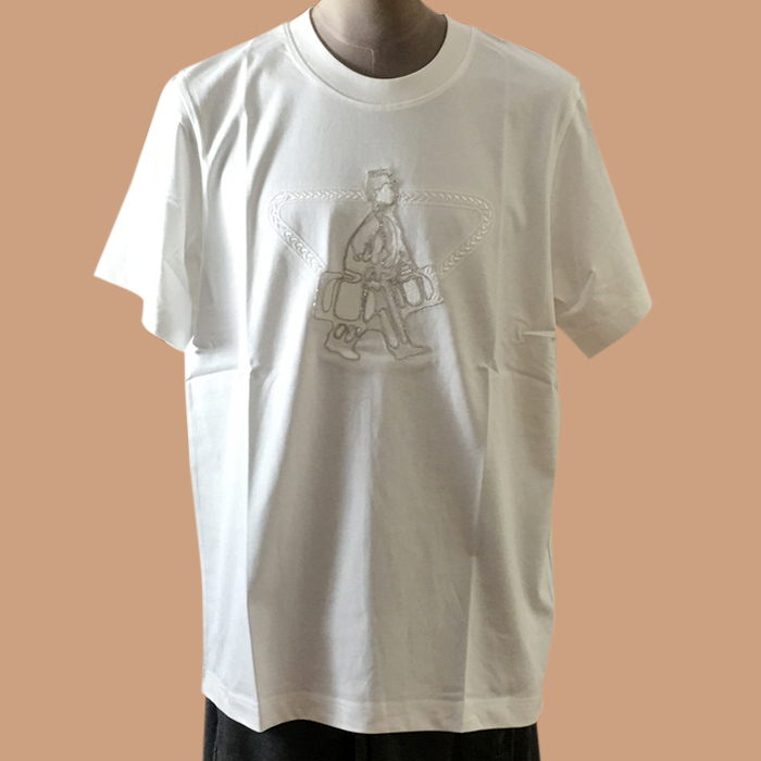 プラダ ユニセックス クルーネック ホワイト 半袖Tシャツ -White 