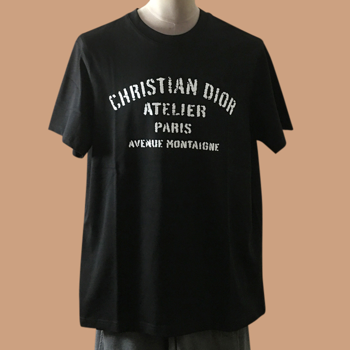 ディオール ユニセックス クルーネック ブラック 半袖Tシャツ - 