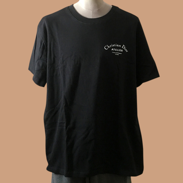ディオール ユニセックス クルーネック ブラック 半袖Tシャツ - 