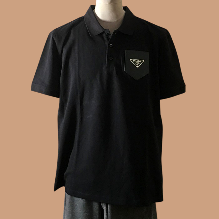 プラダ ユニセックス  ブラック ポロシャツ - 