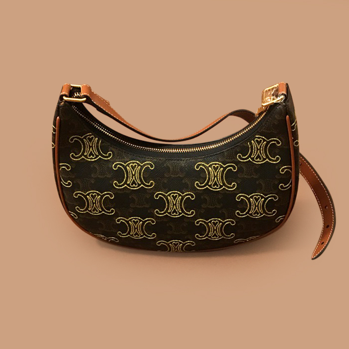 セリーヌ  チェーンショルダーバッグ,24CM,ブラウン