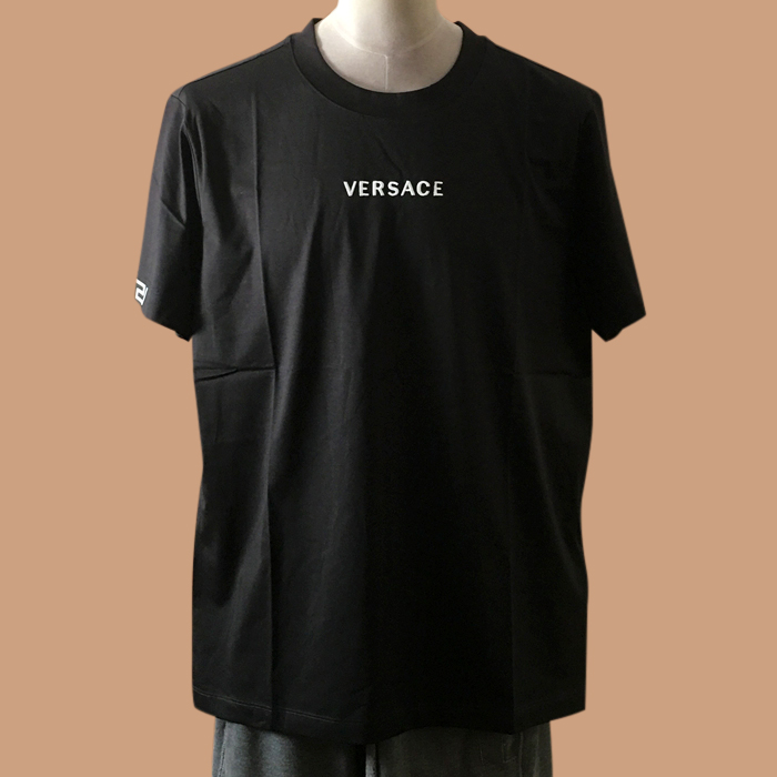 ヴェルサーチ ユニセックス クルーネック ブラック 半袖Tシャツ - 