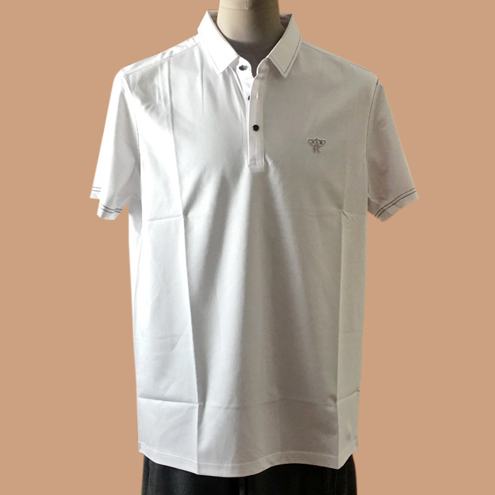  プラダ ユニセックス クルーネック ホワイト ポロ半袖Tシャツ -